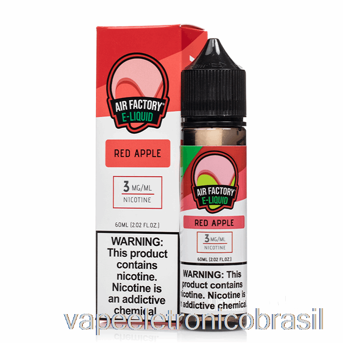 Vape Recarregável Maçã Vermelha - Air Factory - 60ml 0mg